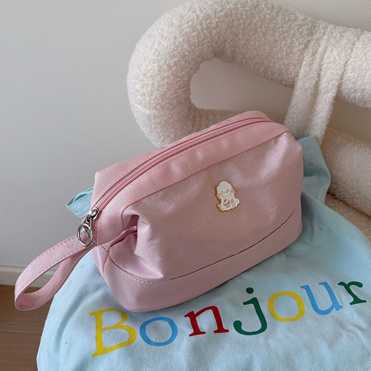 日韓流行|手提化妝包女2025新款便攜尼龍防水洗漱包立體版簡約大容量收納包「Q9035」25.09-5