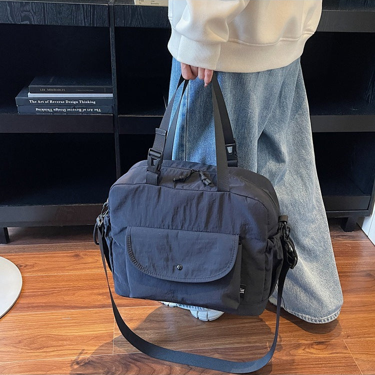 致青春|韓版拼接撞色韓版布包2025新款高級感大容量通勤單肩斜背包「8831-130」25.11-2