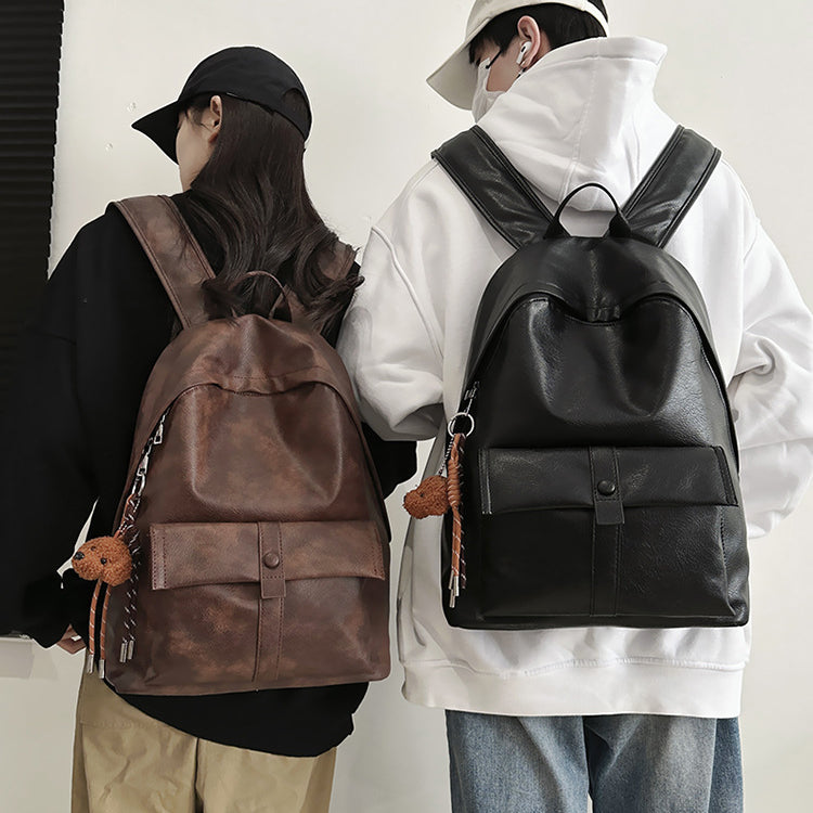 致青春|雙肩包女士大容量2024新情侶背包小眾通勤男孩大學生PU旅行書包「5613-132」24.11-4