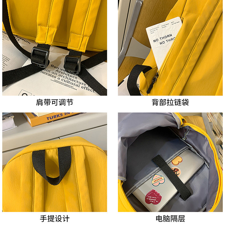 致青春|韓版ins大容量校園簡約時尚純色書包女大學生國中高中生雙肩背包「6062-128」25.07-4