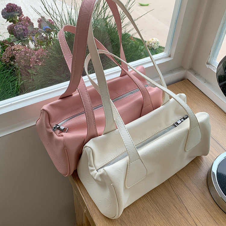 日韓流行|包包女款2025春夏韓國ins腋下法國棍包百搭通勤粉色休閒手提單肩包「L8943」25.04-1