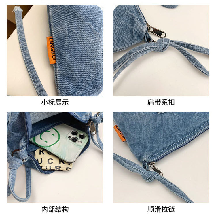 致青春 | 森系慵懶風美式手提包2024夏季牛仔水桶包通勤大容量帆布包「0268-180」24.03-3