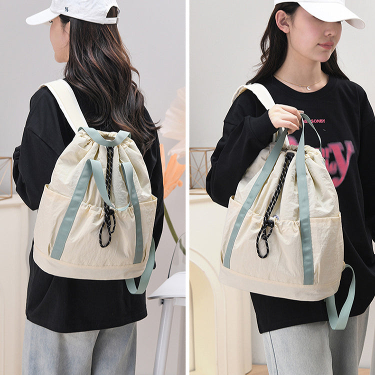 致青春|新款抽繩雙肩包騎行背包大學生羽毛球包大容量運動休閒旅行包「2025-4-125」25.07-4