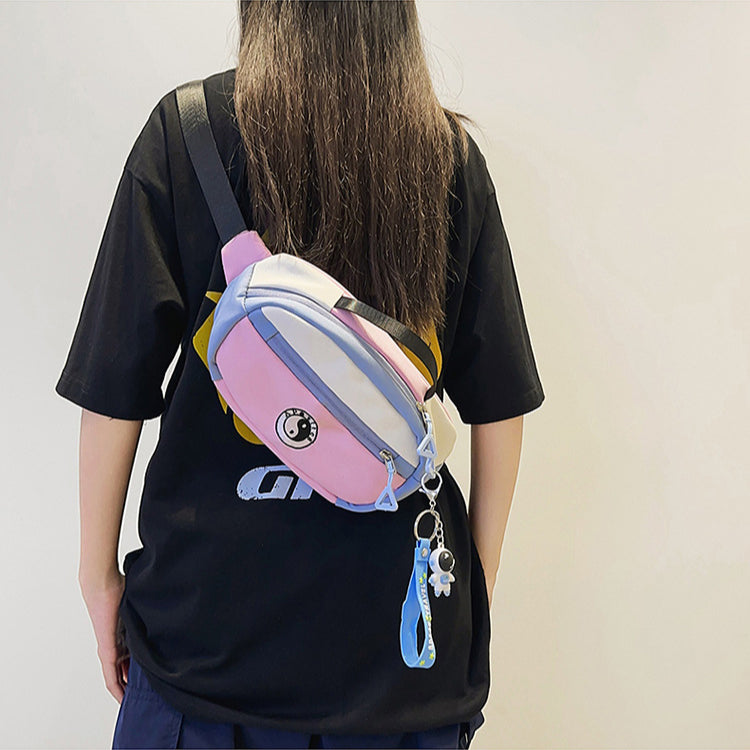 致青春|男女戶外迷你小腰包2025新款休閒學生拼色斜挎包通勤胸包「285-115」25.08-1