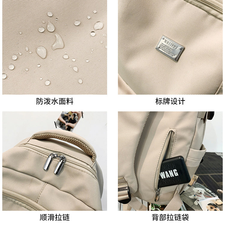 致青春|出口熱銷書包女國中生高中大學生高顏值背包男新款純色休閒雙肩包「6126-132」24.12-1