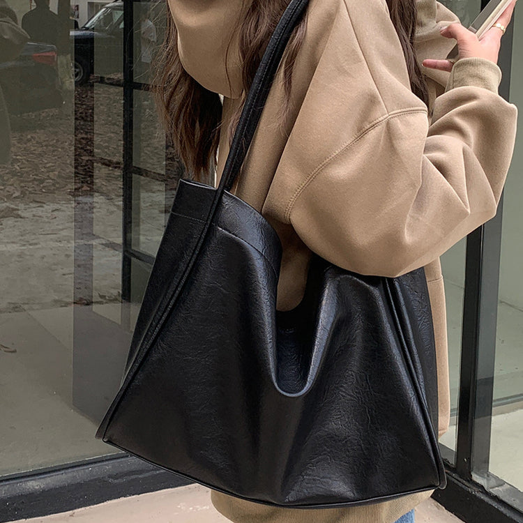 日韓流行|美拉德大容量包包女2025新款休閒質感軟皮通勤包時尚單肩包托特包「9260#」25.03-1