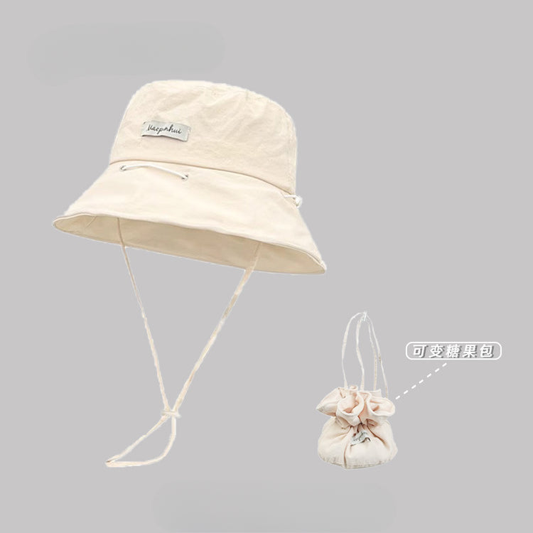 流行帽子|2025夏季韓版漁夫帽女新款防曬帽子速乾透氣可當包包顯臉小遮陽帽「C5285」25.06-1