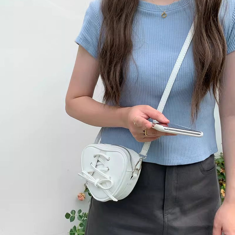 日韓流行|包包女2024新芭蕾風mini愛心手提包蝴蝶結甜美可愛單肩斜挎包「9355#」24.04-5