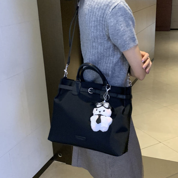 日韓流行 | 兩用大容量學生雙肩背包女2025新款手提電腦包通勤單肩斜挎托特包「9572#」25.04-2