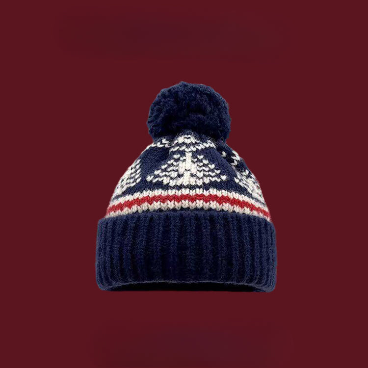 流行帽子|毛球聖誕毛線帽女秋冬復古費爾島風針織帽滑雪防風喜慶套頭帽子男「C4775」24.12-3