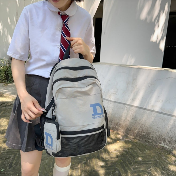 致青春|韓版字母雙肩包尼龍背包旅行包旅行戶外運動包學生背包校園書包附小掛包「2086-133」24.09-1
