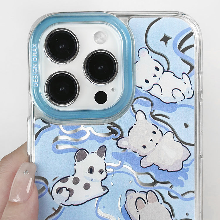 手機殼|iPhone14pro適用12蘋果15手機殼女掛繩鏡面殼11卡通13promax「WL0012」24.07