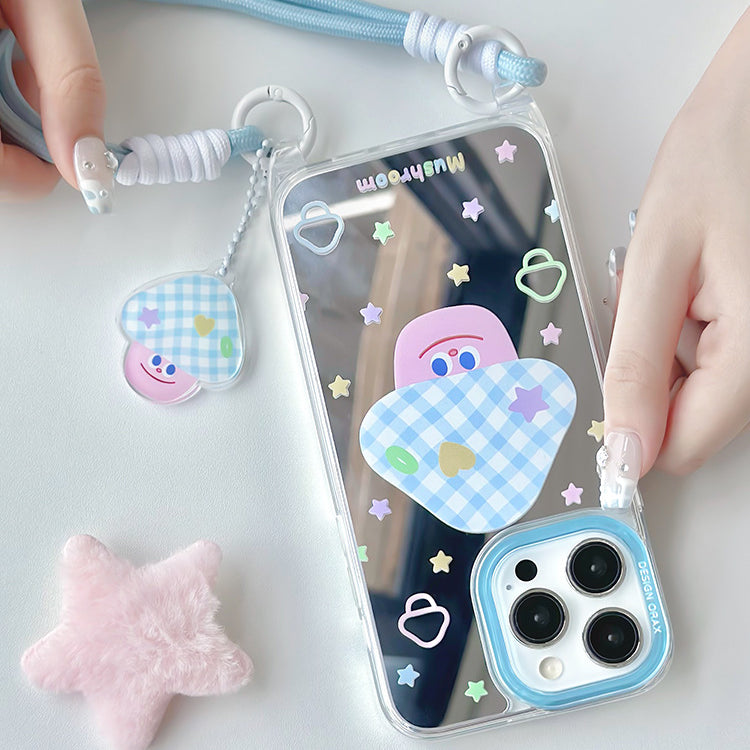 手機殼|蘋果15手機殼女款用12掛繩鏡面殼13pro適用iPhone14promax「WM0624」24.07