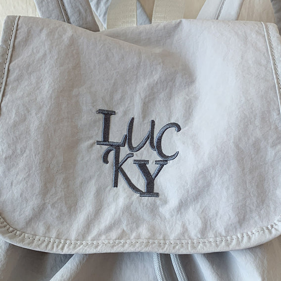 致青春|韓版2025新款抽繩電腦包尼龍帆布包大容量雙肩包學生上課通勤書包「071-126」25.07-4