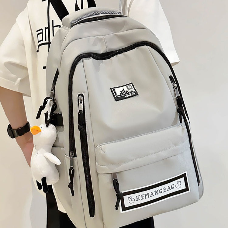 致青春|書包男大學生純色輕便大容量雙肩包多層國高中學生雙肩背包女 「9028-134」25.09-4