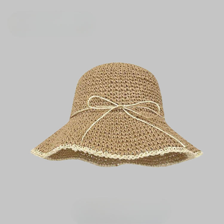 流行帽子|帽子女新款夏天海邊沙灘度假草帽編織透氣防曬漁夫帽遮陽太陽帽潮「C4138A」25.03-3