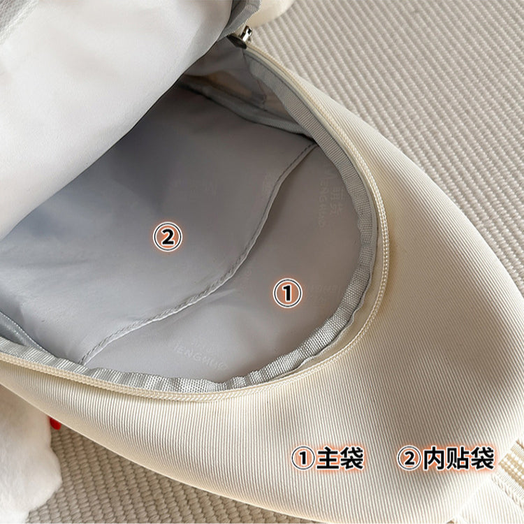 致青春|可愛少女休閒胸章斜背包日系ins透明網袋大容量簡約百搭單肩包批發「2739-120」25.04-3