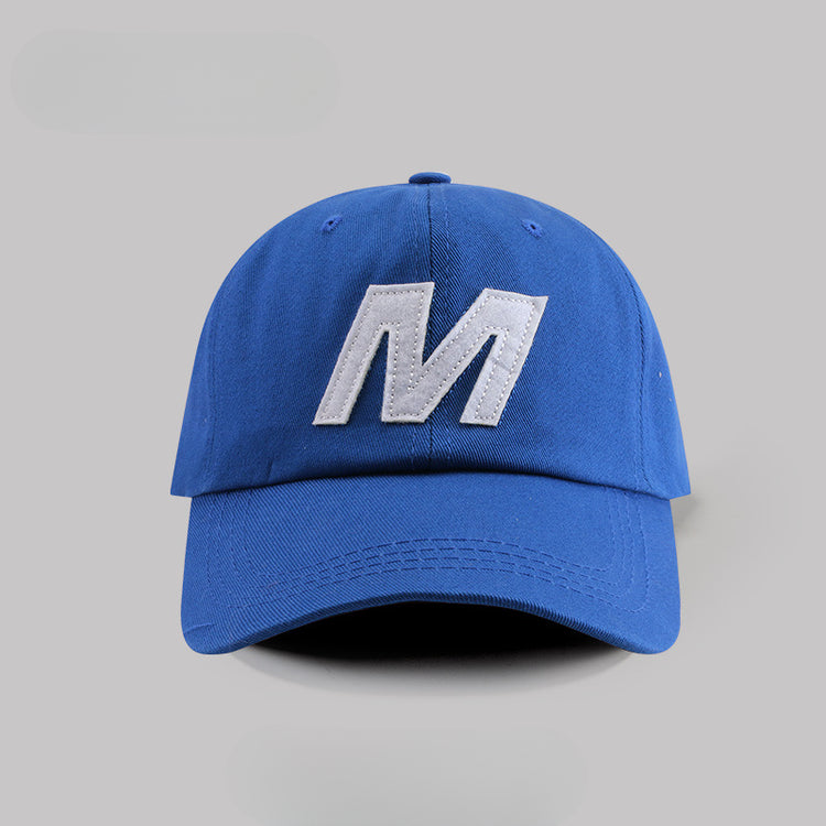 流行帽子|帽子女韓國ins同款M字母休閒棒球帽百搭顯臉小情侶彎檐鴨舌帽潮男「C4028」25.04-2