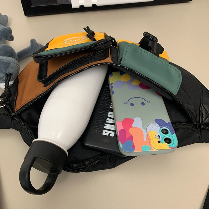 致青春|腰包休閒運動男生外出斜跨胸包新款潮牌輕便女生斜跨胸包「188-188」24.07-1