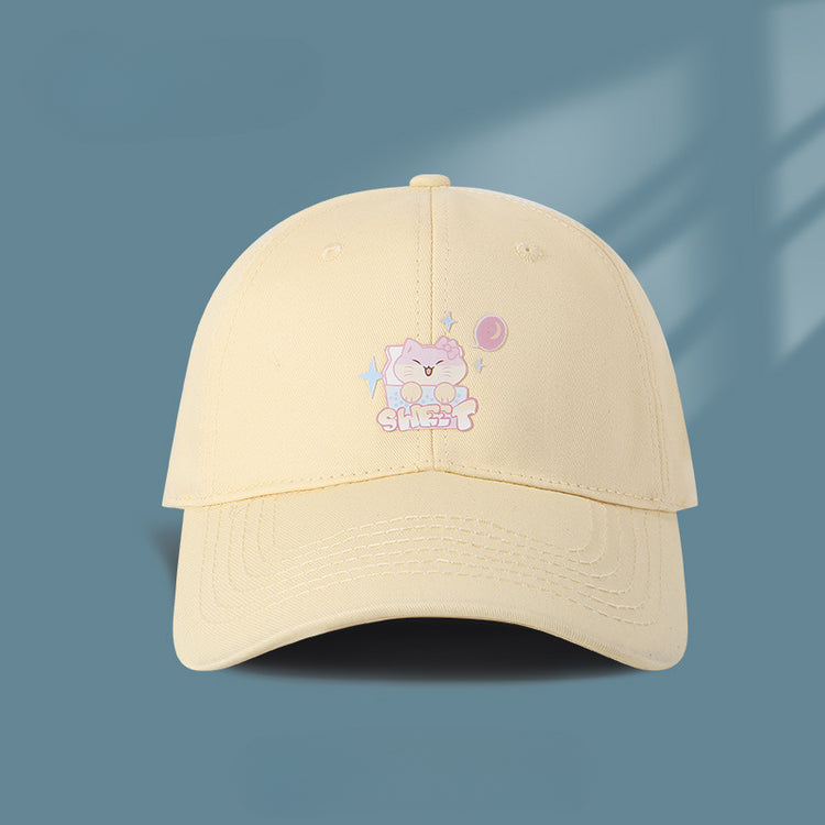 流行帽子|新款可愛貓咪帽子女春夏百搭遮陽鴨舌帽韓版日系學生情侶棒球帽男「C5244」25.04-5