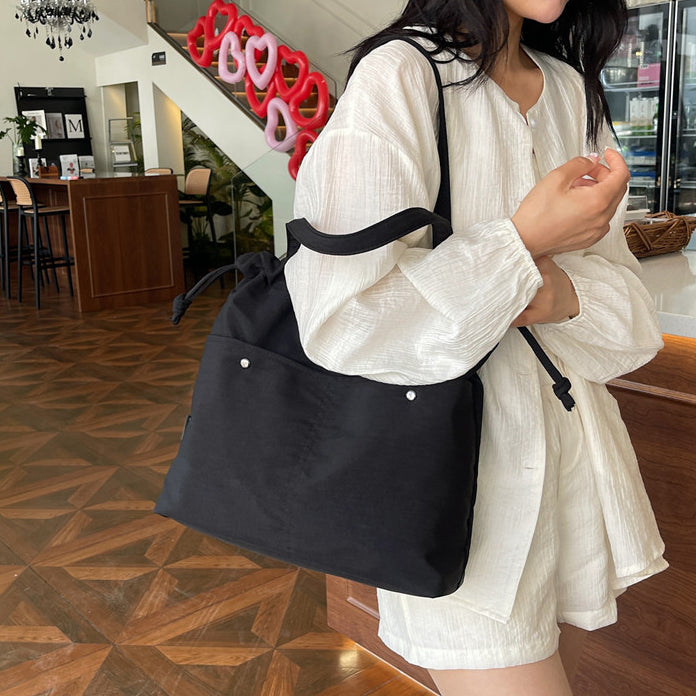 致青春|2024夏季新款尼龍雙肩包女時尚學生書包便攜化妝包抽繩休閒單肩包「1058-127」24.07-5