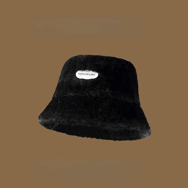 流行帽子|加絨百搭毛絨漁夫帽女秋冬保暖防寒盆帽學院風顯臉小加厚毛絨帽子「C4861」24.12-1