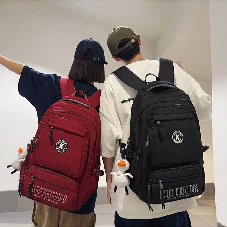 致青春|潮流雙肩包男大容量休閒旅行背包質感百搭初高中生大學生書包「9020-135」25.09-5