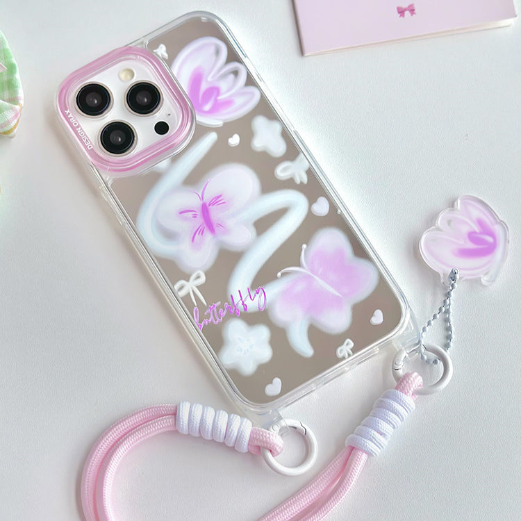 手機殼|iPhone15pro適用蘋果13手機殼ins風掛繩鏡面殼13promax新款12「WL0074」24.07