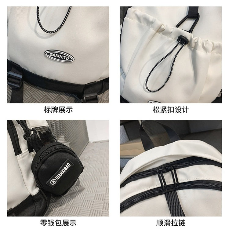 致青春|熱銷雙肩包附零錢小包女大學生國中生書包高中男大容量背包休閒旅行包電腦包「620-132」24.12-4