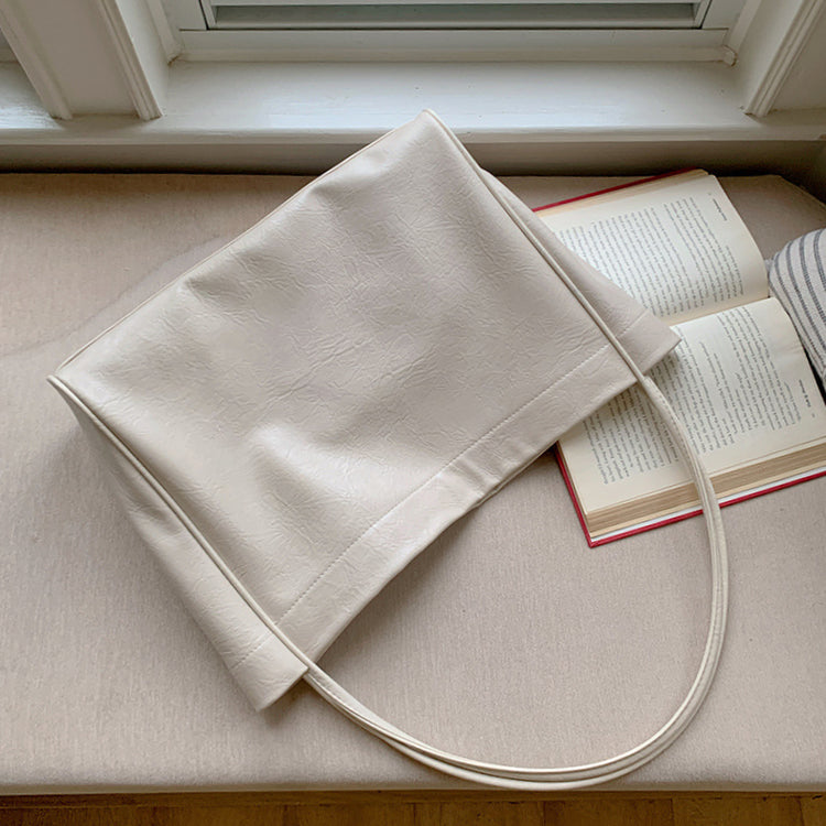 日韓流行|美拉德大容量包包女2025新款休閒質感軟皮通勤包時尚單肩包托特包「9260#」25.03-1