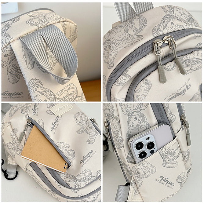 致青春|日系ins風休閒小挎包輕便書包森系小清新甜美女孩逛街大容量胸包「6081-118」24.06-4