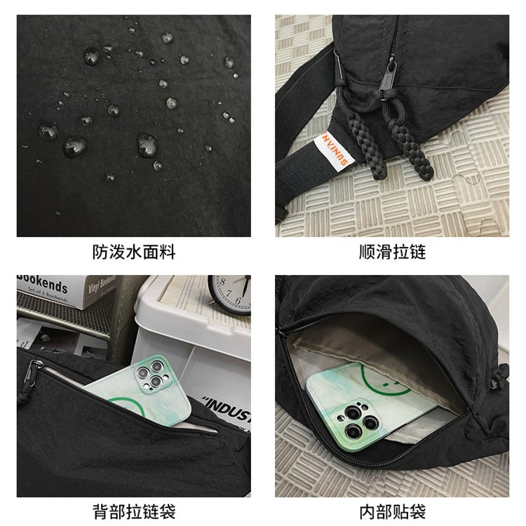 致青春|斜背包男日系休閒潮牌運動胸包大容量情侶款包包通勤出行單肩包「80658-116」25.04-3