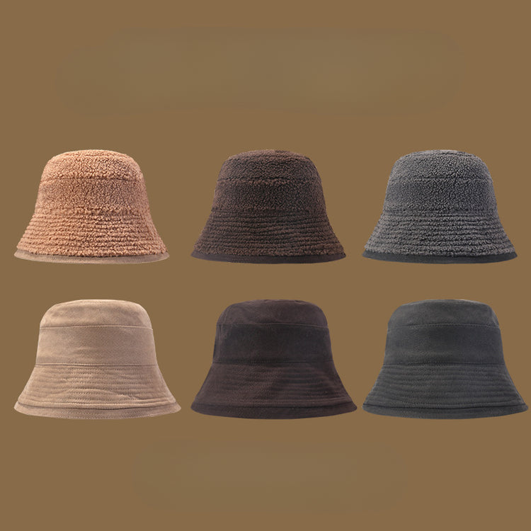 流行帽子|雙面可戴漁夫帽女冬天韓系百搭護耳帽加絨時尚顯臉小學生騎行盆帽「C4895」25.01-1