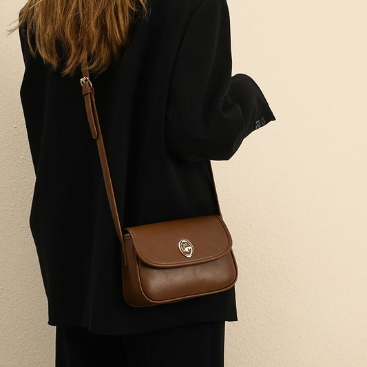 日韓流行|小眾設計艾米莉馬鞍包包女2024新款復古質感百搭單肩斜挎小包「9305#」24.03-1