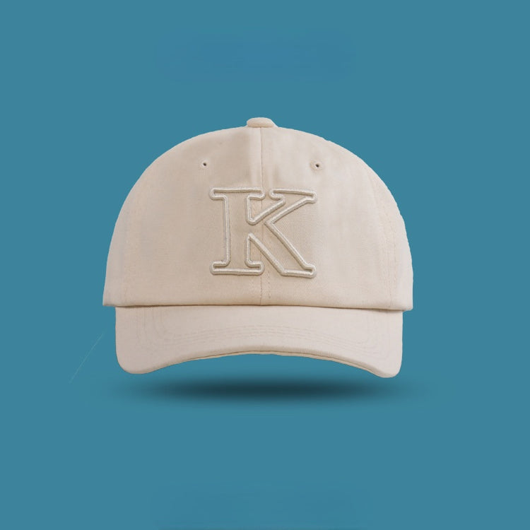 流行帽子 | 字母K百搭鴨舌帽女潮流復古軟頂情侶休閒時尚顯臉小棒球帽子「C0973」22.03