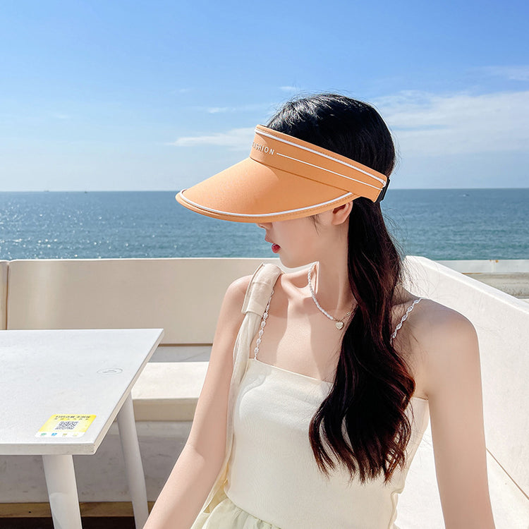 流行帽子 | 空頂膠印字母防曬帽女百搭夏季遮陽大帽檐遮臉時尚美觀貝殼帽子「C0937」22.03