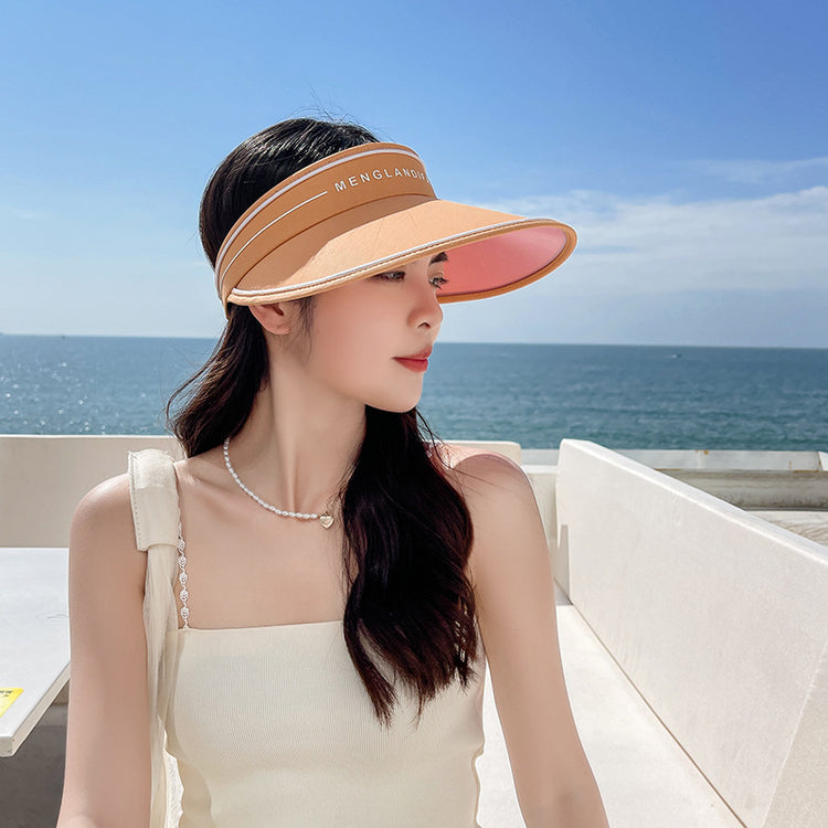 流行帽子 | 空頂膠印字母防曬帽女百搭夏季遮陽大帽檐遮臉時尚美觀貝殼帽子「C0937」22.03