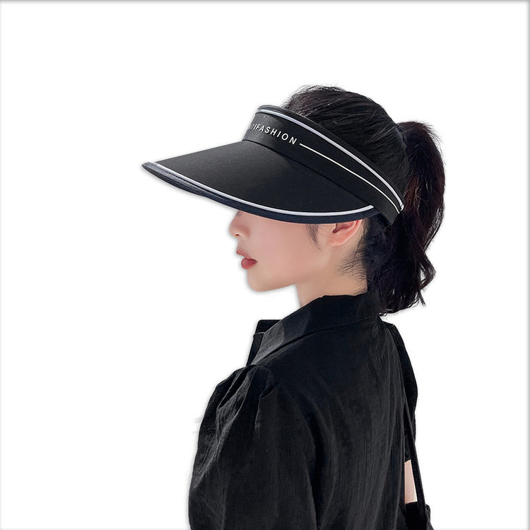 流行帽子 | 空頂膠印字母防曬帽女百搭夏季遮陽大帽檐遮臉時尚美觀貝殼帽子「C0937」22.03