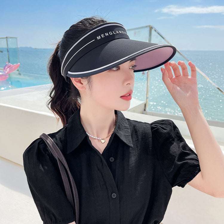 流行帽子 | 空頂膠印字母防曬帽女百搭夏季遮陽大帽檐遮臉時尚美觀貝殼帽子「C0937」22.03