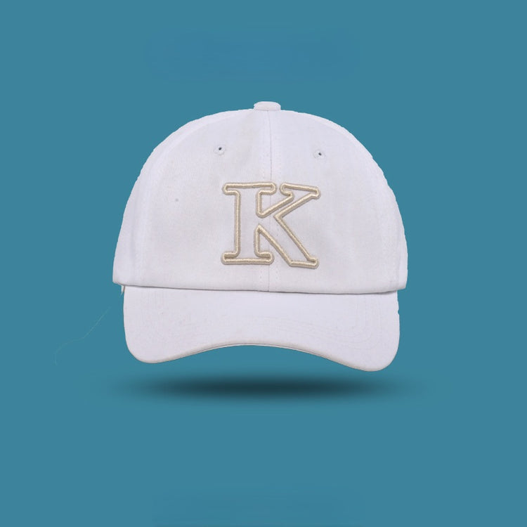 流行帽子 | 字母K百搭鴨舌帽女潮流復古軟頂情侶休閒時尚顯臉小棒球帽子「C0973」22.03