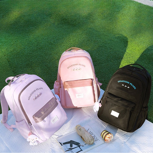 致青春｜新款學生書包女韓版國中女生高中生大容量雙肩包簡約大容量背包「1496-134」25.12-1