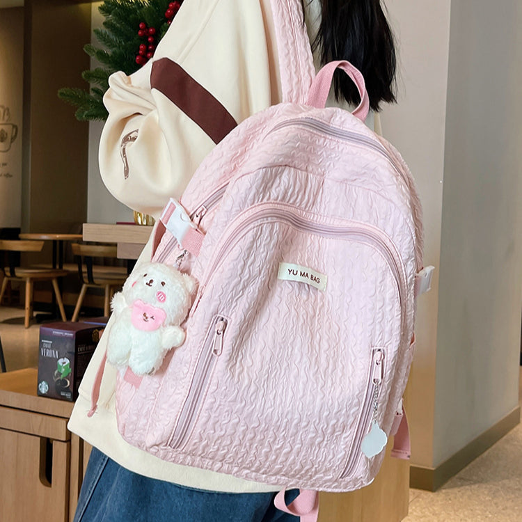 致青春 | 小清新少女書包女國中生高顏值背包日系簡約大學生輕便百搭雙肩包「610-125」25.06-1