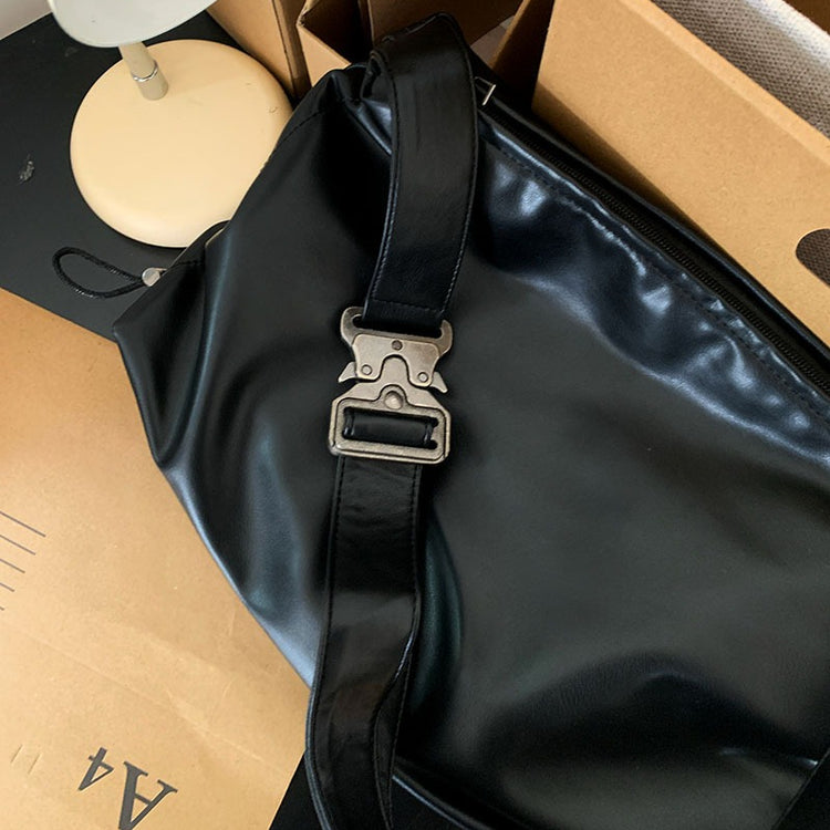 日韓流行｜韓版包包女大容量2025新款褶皺托特包質感休閒通勤寬肩帶斜挎包「M8837」25.10-4