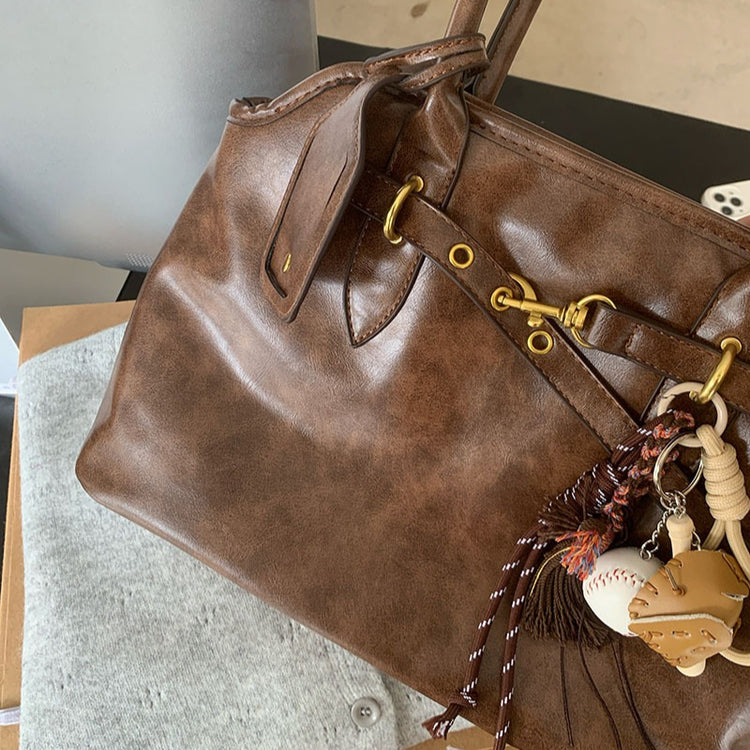 日韓流行｜復古慵懶感公事包包女大容量質感百搭簡約小眾設計手提單肩托特包「H8900」25.11-3