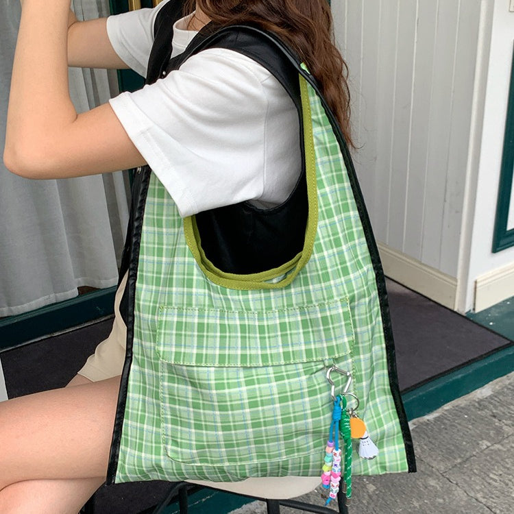 日韓流行｜2025年新款豹紋慵懶風帆布包女大容量通勤單肩手提包休閒百搭托特包「M9033」25.09-4