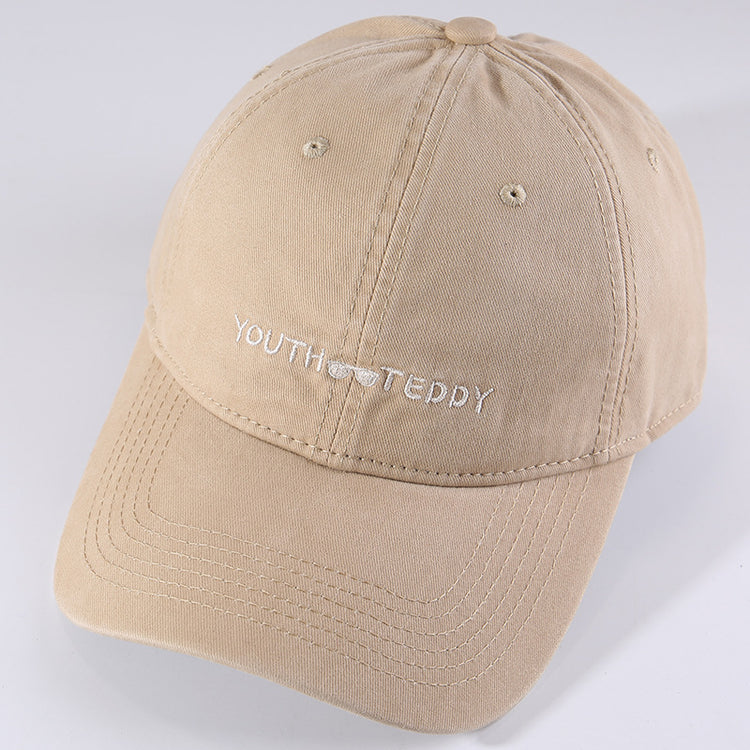 流行帽子｜韓版大頭圍刺繡軟頂帽子女休閒潮牌鴨舌帽情侶街頭顯臉小鴨舌帽男「C5901」25.12-2