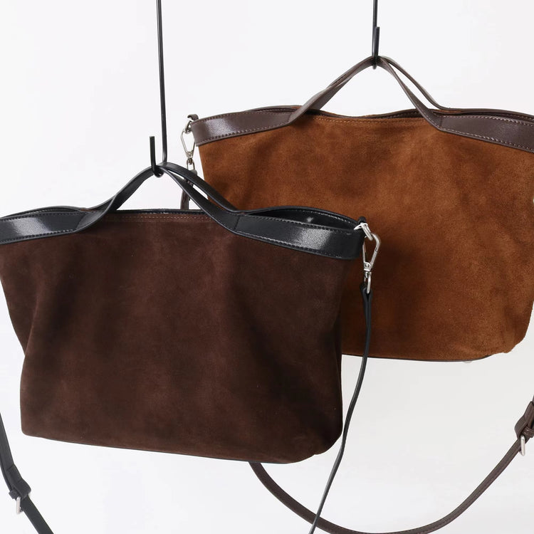 質感真皮｜2025新款復古通勤磨砂牛皮大容量手提包鬆弛感托特包軟皮斜背包「9107」25.11-4