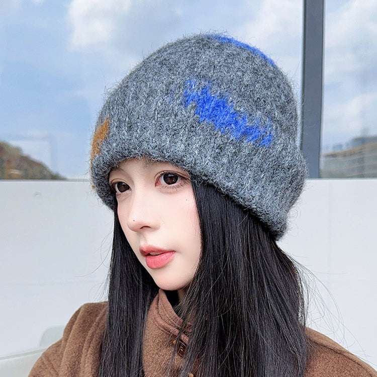 流行帽子 |帽子女秋冬大頭圍顯臉小毛線帽氛圍感戶外保暖針織帽護耳瓜皮帽男「C5573」25.09-2