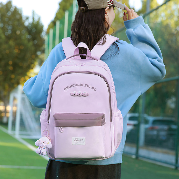 致青春｜新款學生書包女韓版國中女生高中生大容量雙肩包簡約大容量背包「1496-134」25.12-1