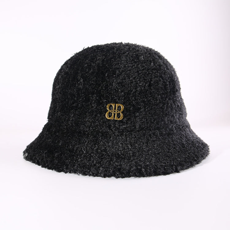 流行帽子｜羊羔毛絨漁夫帽子女秋冬2025新款保暖加厚防寒盆帽時尚百搭水桶帽「C5870ASD」25.12-1